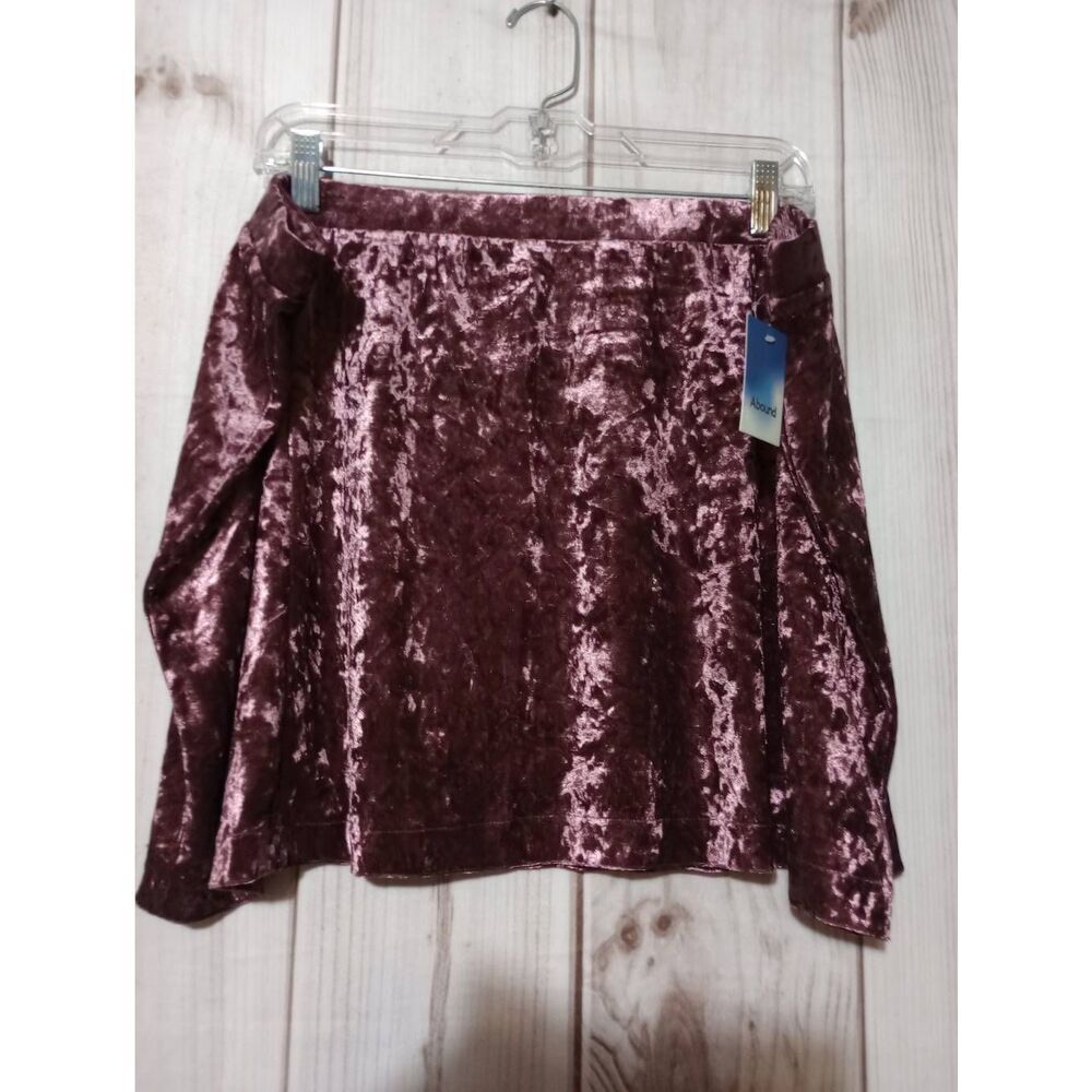 Abound Skirt Ladies 3x Maroon Velour Mini Pencil‎ Pull On Waist GoGo